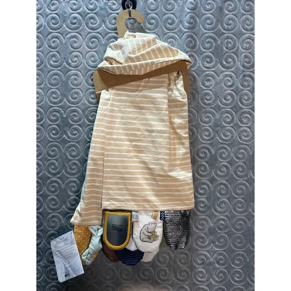 DEMDACO Mommy Me Activity Scarf Tan Blue‎ Stripes Sensory Toy Baby Gift NWT - Picture 6 of 6